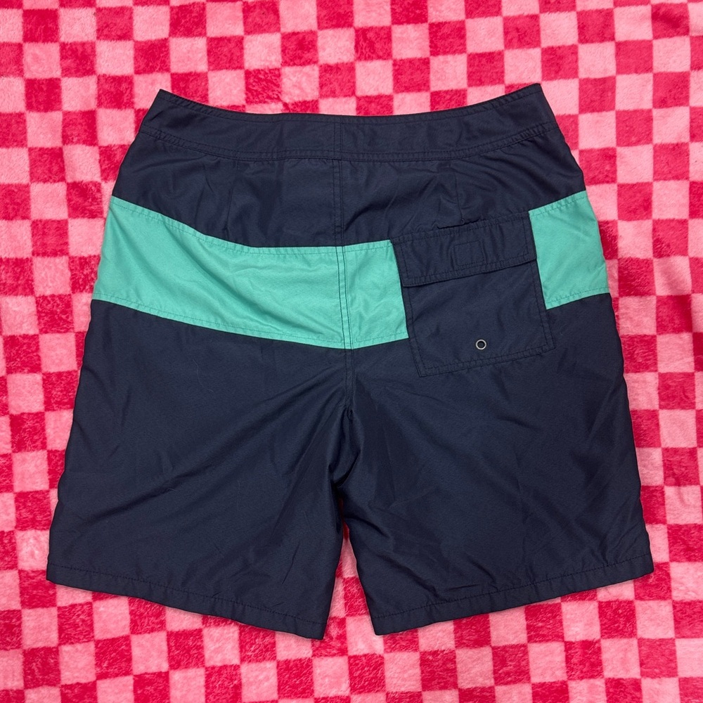 GAP Navy Swim Trunks with Turquoise Stripe - Picture 6 of 6